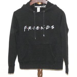 Embroidered FRIENDS black pullover hoodie/hooded sweatshirt